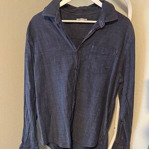 Men's Casual Button Down Shirt - Blue